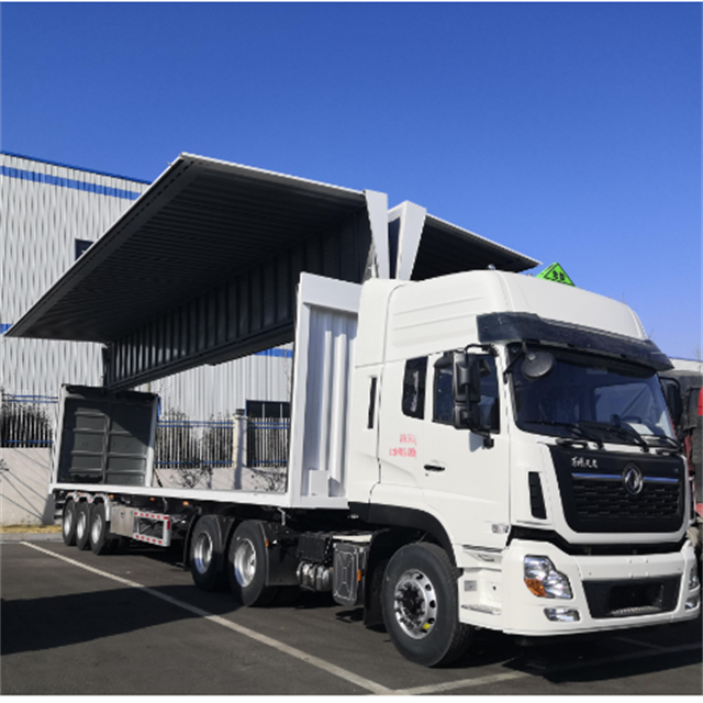 Customizable Carbon Steel Flying Wing Truck Trailer Semi-Trailer with Doors Open on Both Sides and Extended Wings Semi Trailer