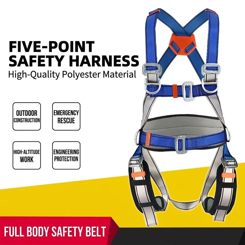 5-point Double-back Suspension Full-body Safety Harness Outdoor High-altitude Work Prevent Falls Polyester Safety Harness