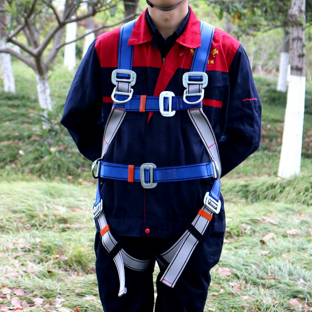 5-point Double-back Suspension Full-body Safety Harness Outdoor High-altitude Work Prevent Falls Polyester Safety Harness
