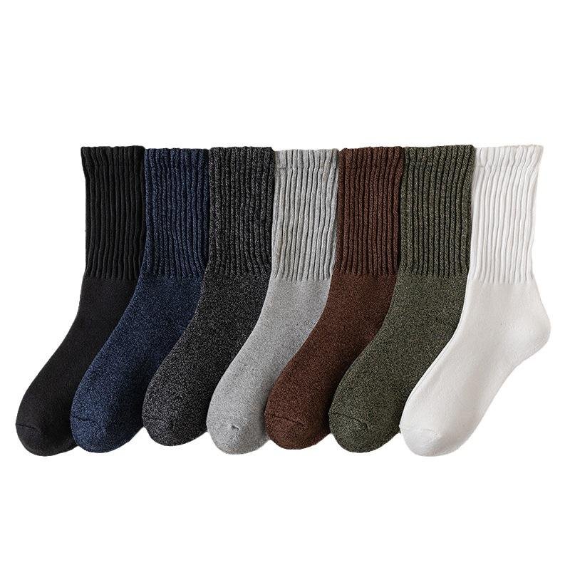 Wholesale Men's Thick Cotton Sport Socks Terry Cushion Athletic Socks for Basketball Breathable Anti-odor Mid-Calf Crew Socks