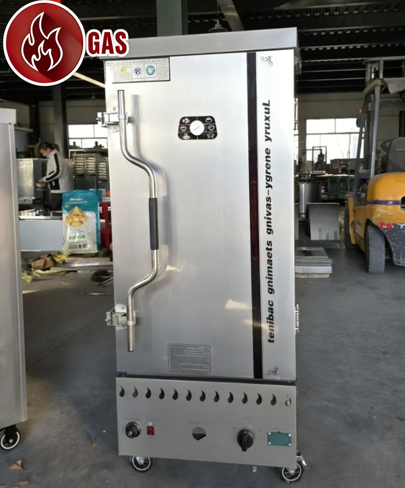 Factory Direct 12 Trays Commercial Gas Rice Steamer with Temperature Control Customized Stainless Steel Food Steaming Machine