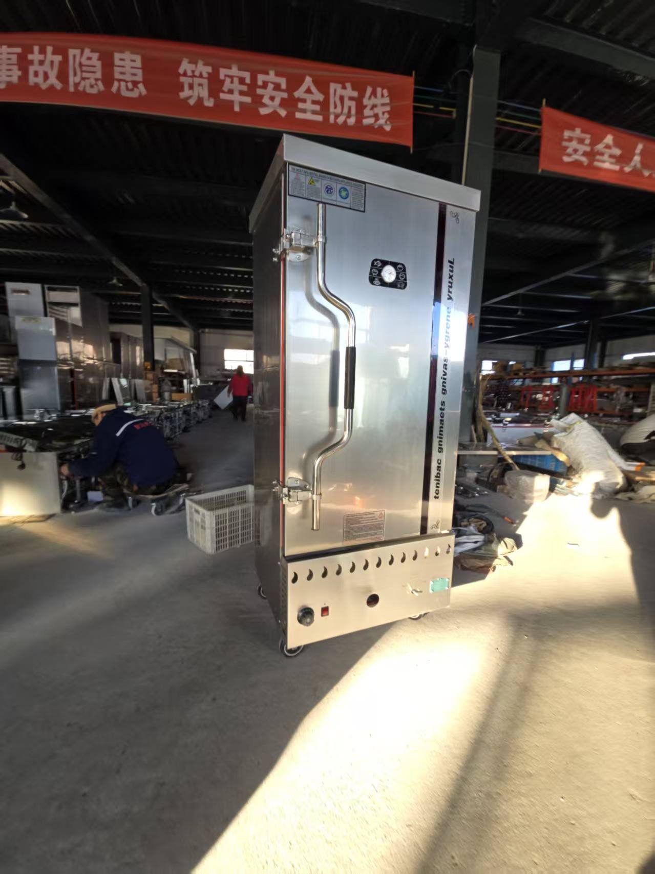 Factory Direct 12 Trays Commercial Gas Rice Steamer with Temperature Control Customized Stainless Steel Food Steaming Machine