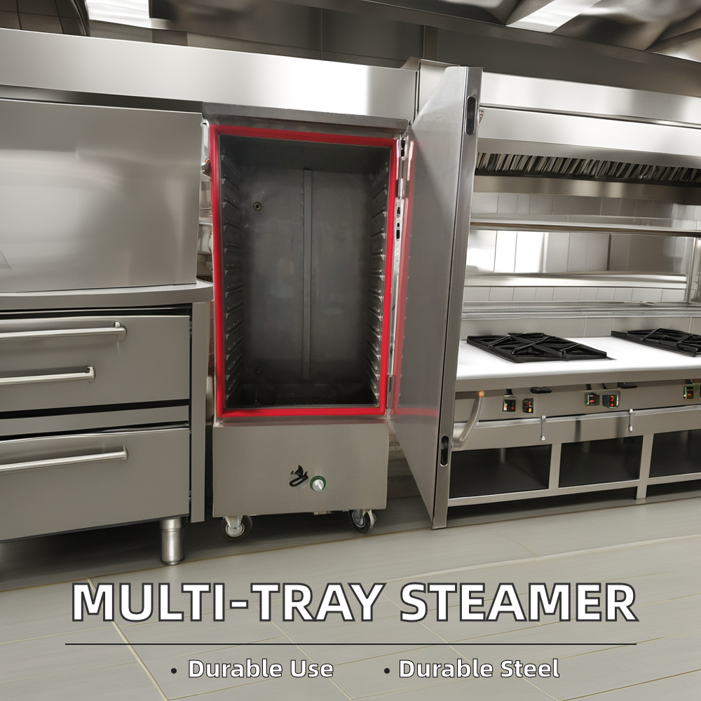 Professional 12 Trays Gas Rice Steamer Commercial Food Steamer for Steaming Rice, Buns, Seafood in Hotel & Restaurant