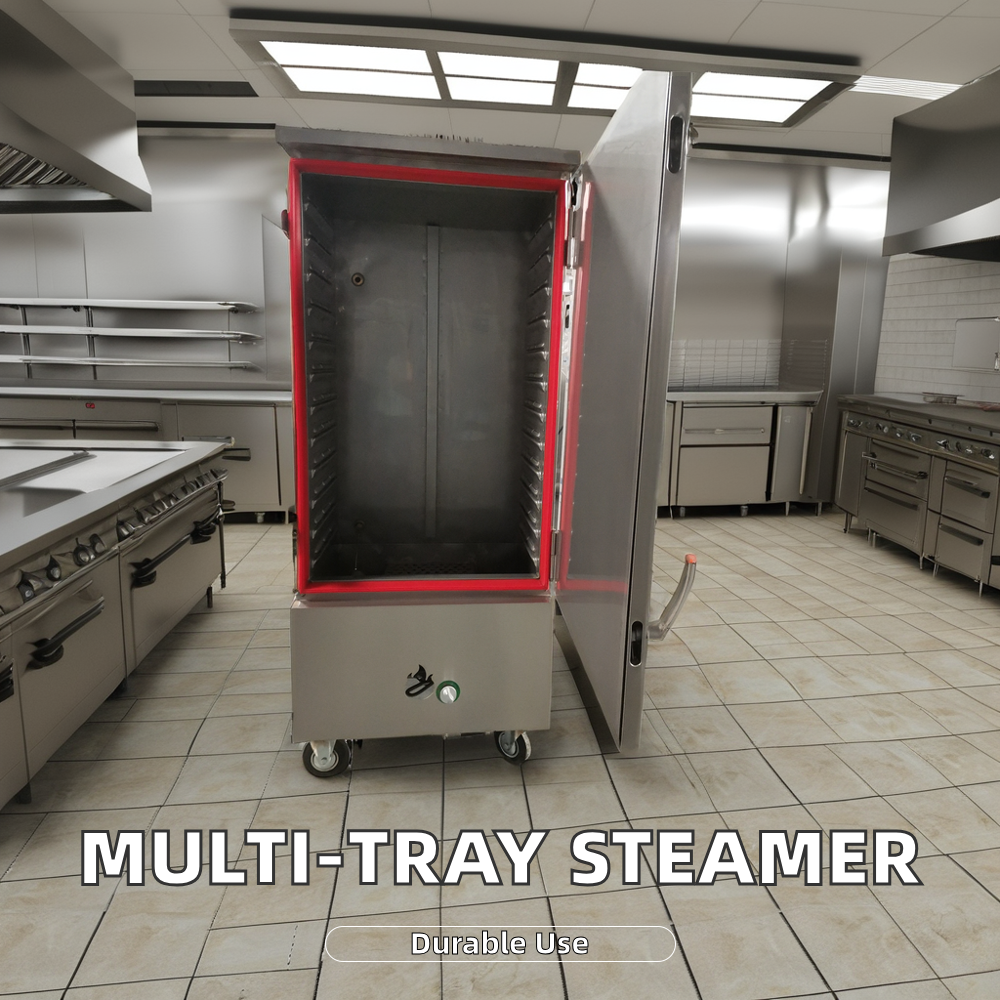 Professional 12 Trays Gas Rice Steamer Commercial Food Steamer for Steaming Rice, Buns, Seafood in Hotel & Restaurant
