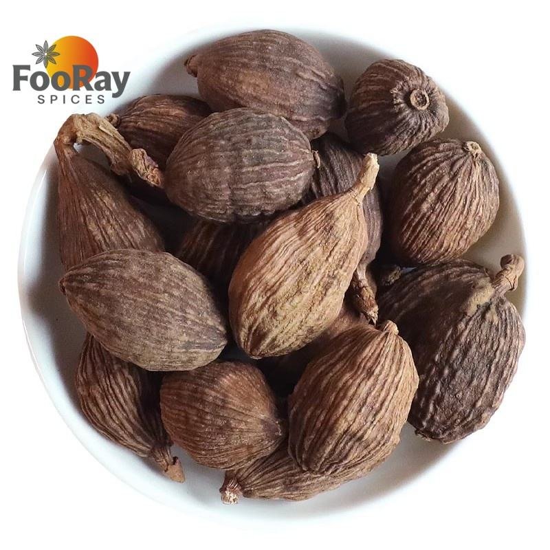 Halal Certified Black Cardamom Tsaoko Whole Dried Spice for Muslim Cuisine and Meat Stewing Seasoning Bulk