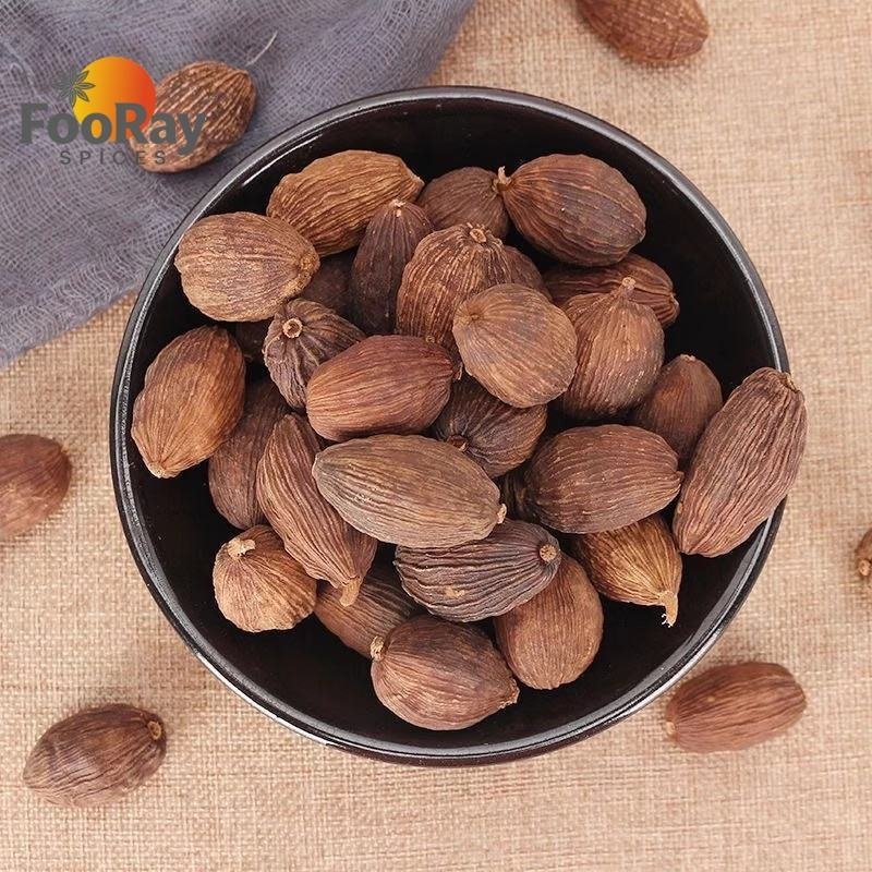 Halal Certified Black Cardamom Tsaoko Whole Dried Spice for Muslim Cuisine and Meat Stewing Seasoning Bulk