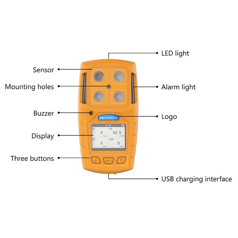 Reliable Factory Best-seller Multi-gas Detector for Gas Leak Test,Anaerobic Digestion, Portable Biogas Analyzer