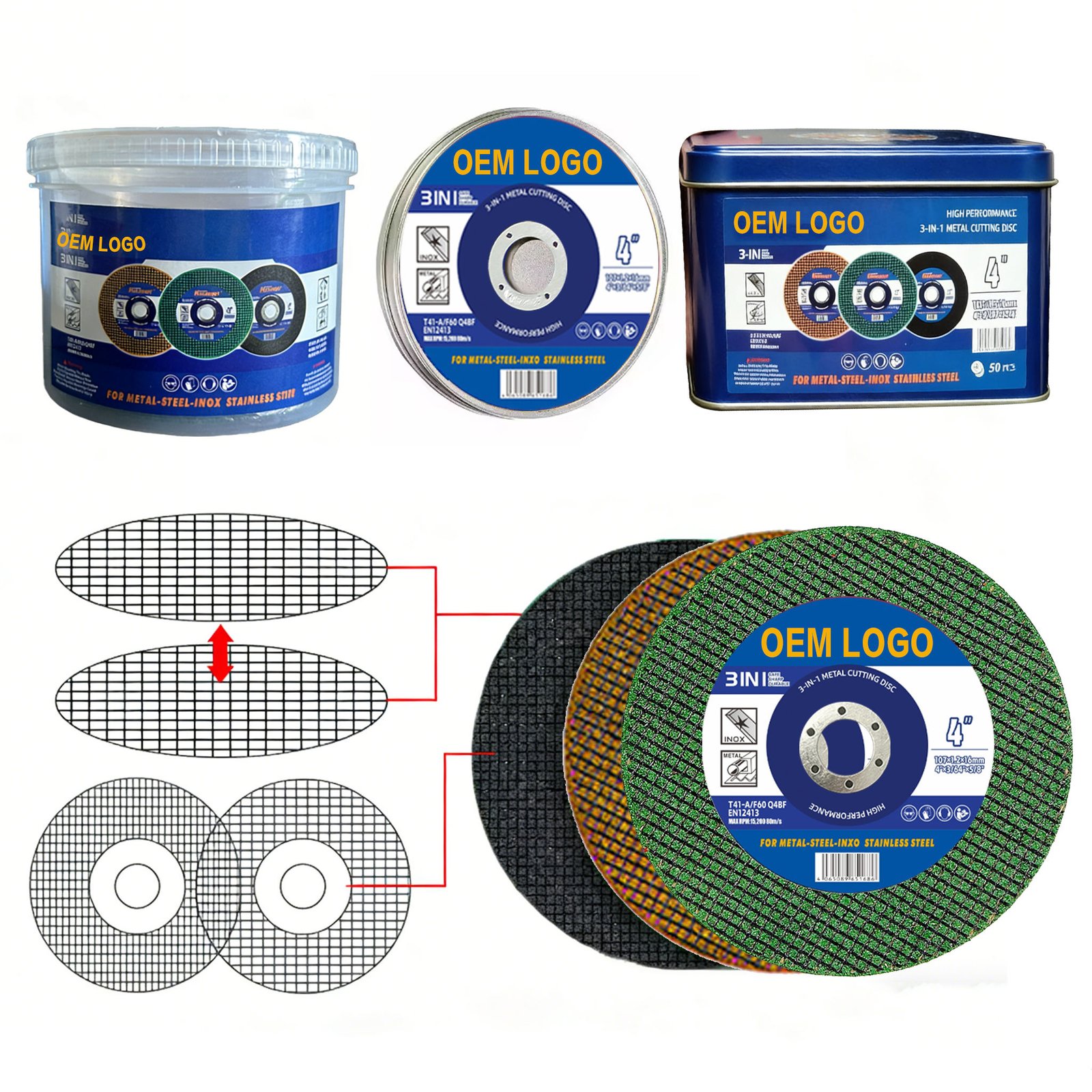OEM/ODM Supported Abrasive 4 Inch Ultra Thin Resin Bonded Cutting Disc Wheel for metal