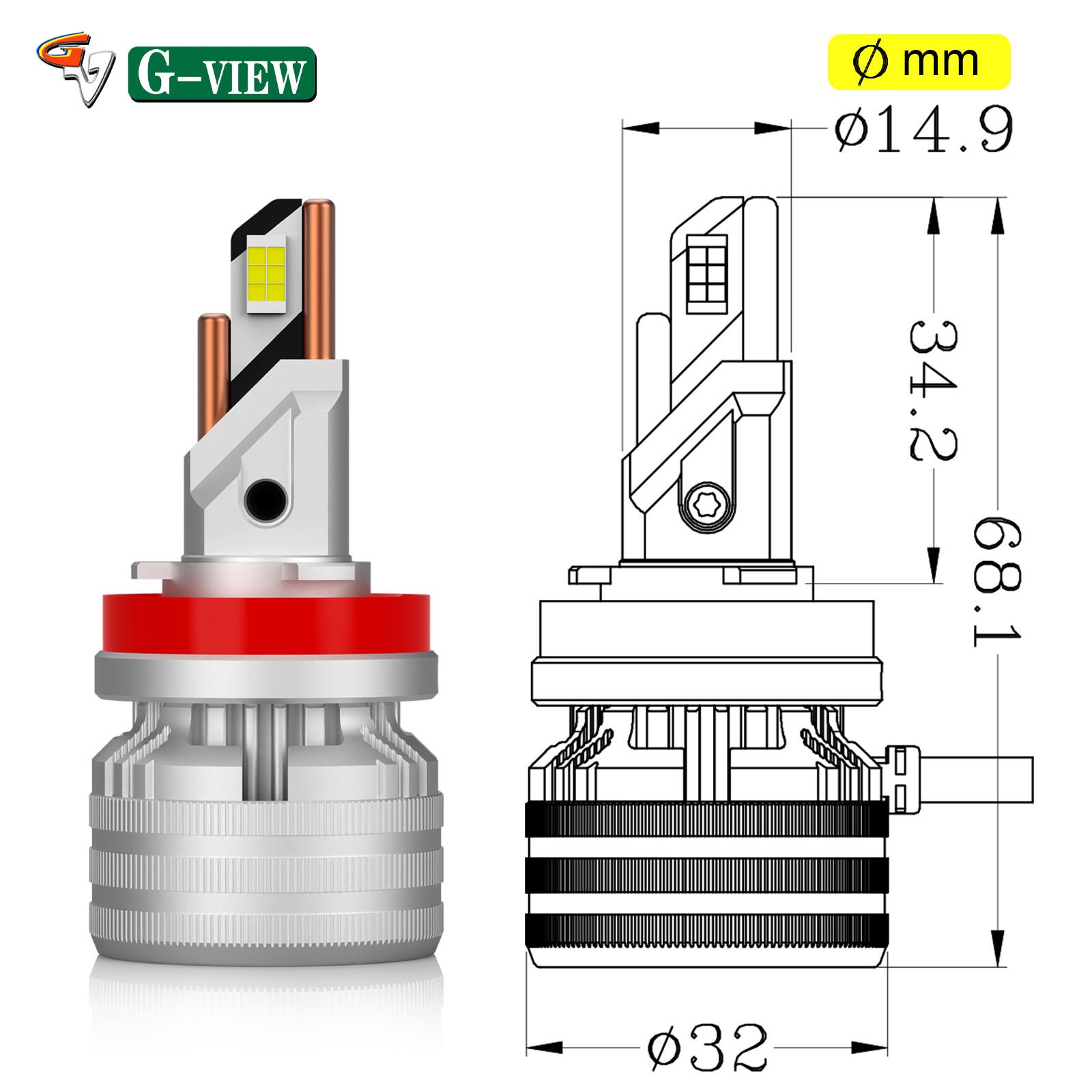 Gview G20W Car Accessories H4 H7 H11140W 36000LM Car H7 LED Headlight H8 H11 H4 9005 Canbus Auto LED Fog Head Car LED Light Bulb