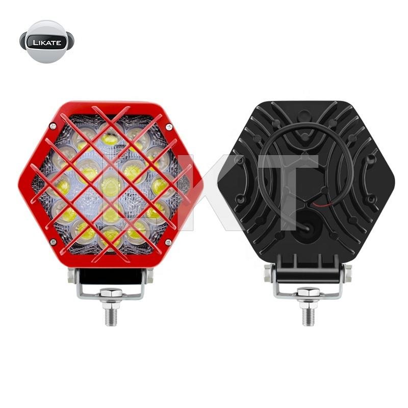 KLT 7inch 63w Round Heavy 24v High Power Black LED Spot Beam Work Light Car Accessories for Off Road Car J-eep