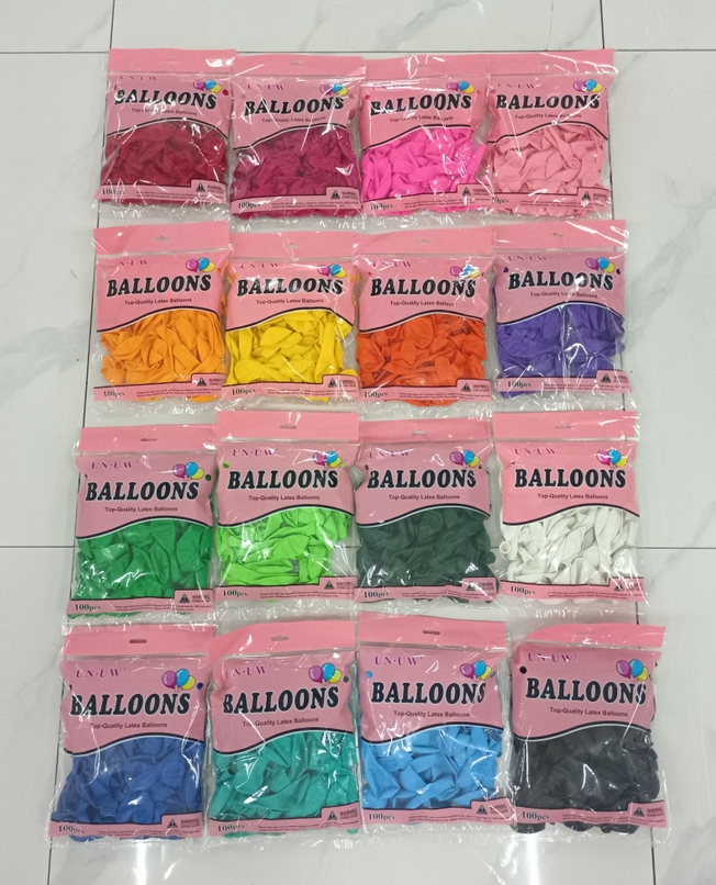 6# 1.5g Helium Quality 9inch 100pcs Per Bag Latex Balloon Matte Balloons for Decoration Party