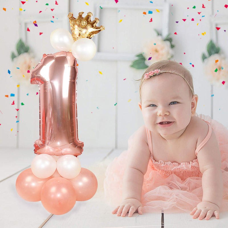 Multiple Colors Balloons Party Decorations 13pcs/Set Rose Gold 32 Inch Foil Number Balloons