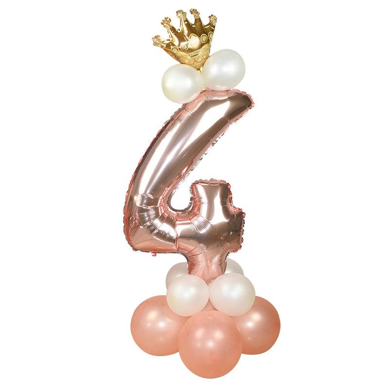 Multiple Colors Balloons Party Decorations 13pcs/Set Rose Gold 32 Inch Foil Number Balloons