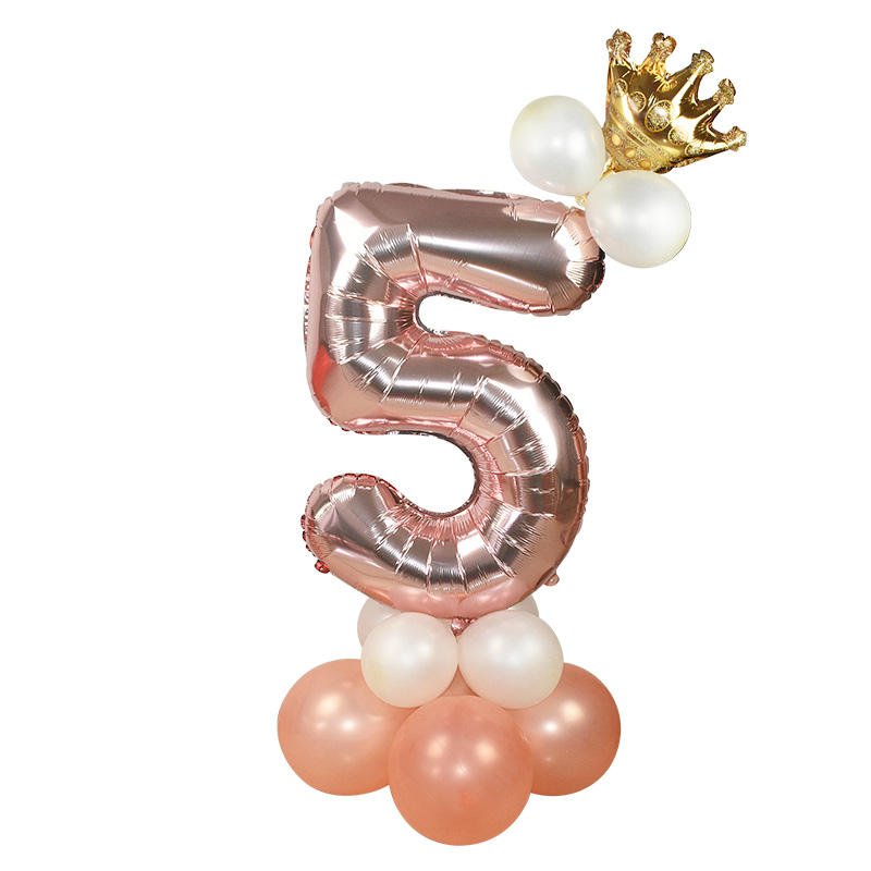 Multiple Colors Balloons Party Decorations 13pcs/Set Rose Gold 32 Inch Foil Number Balloons