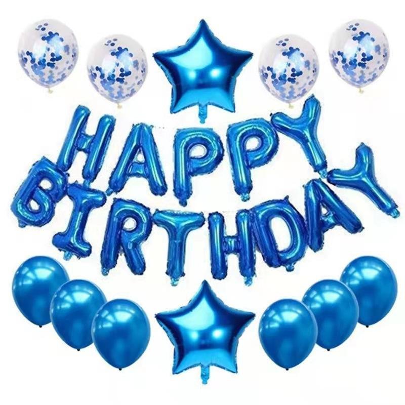 Happy Birthday Party Balloons Decoration Set Festive Party Decoration Latex Aluminum Foil Balloon