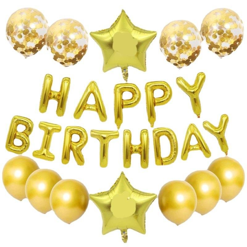 Happy Birthday Party Balloons Decoration Set Festive Party Decoration Latex Aluminum Foil Balloon