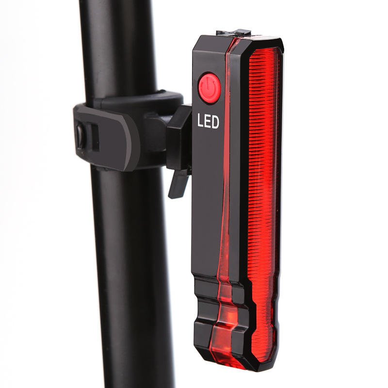 Folding Red Laser Bike Rear Light Safety Warning USB Rechargeable Waterproof Battery Powered Cycling Lamp