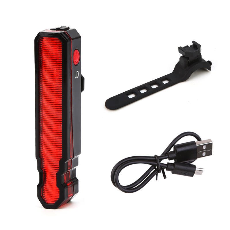 Folding Red Laser Bike Rear Light Safety Warning USB Rechargeable Waterproof Battery Powered Cycling Lamp