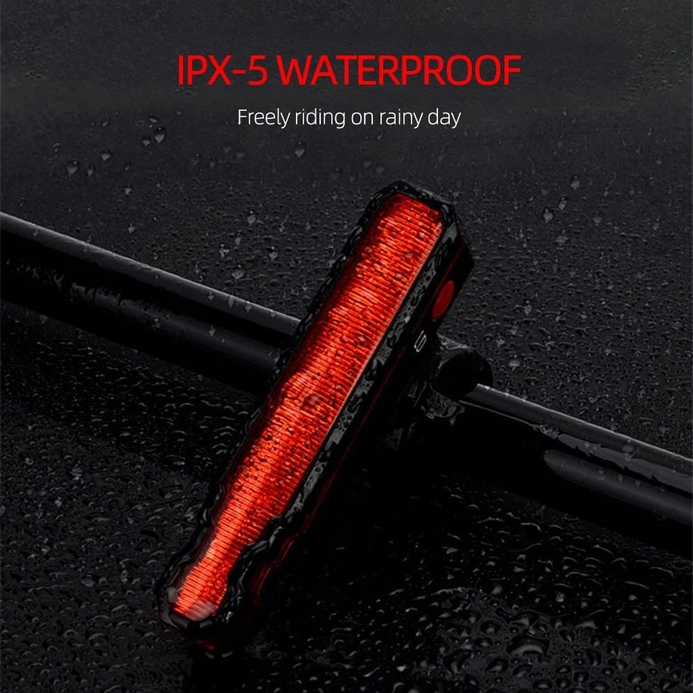 Folding Red Laser Bike Rear Light Safety Warning USB Rechargeable Waterproof Battery Powered Cycling Lamp
