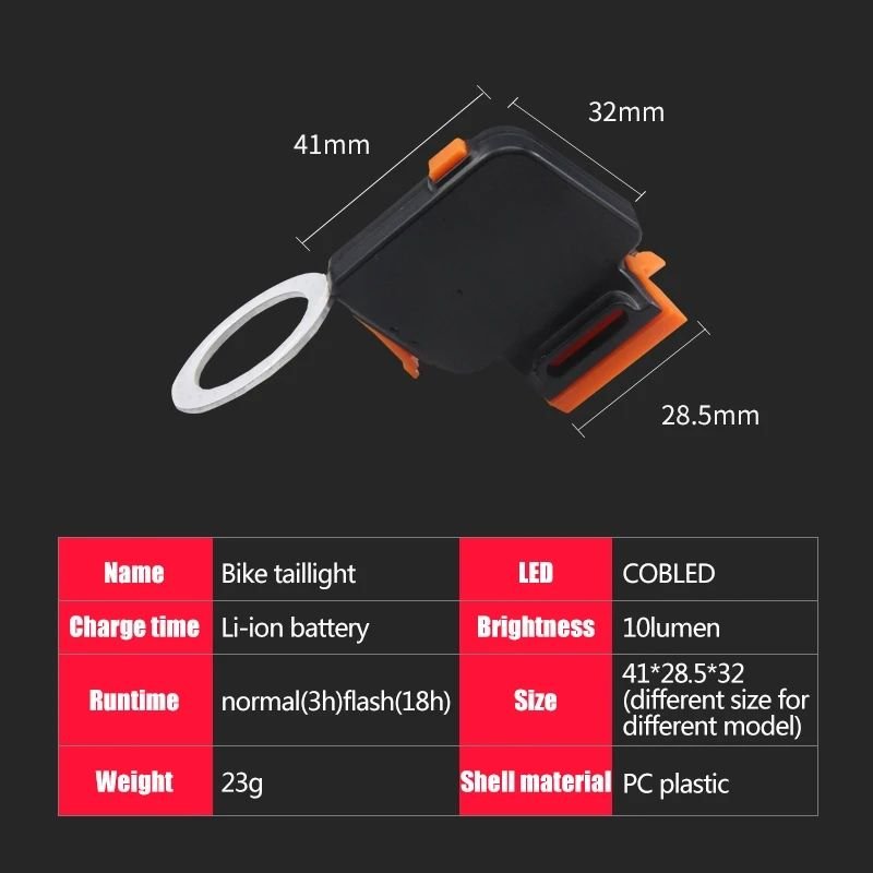 USB Charging LED Bicycle Tail Light Multi-Mode Rear Lamp for MTB Bike Riding Flashing Seatpost Tail Lights for Road Riding