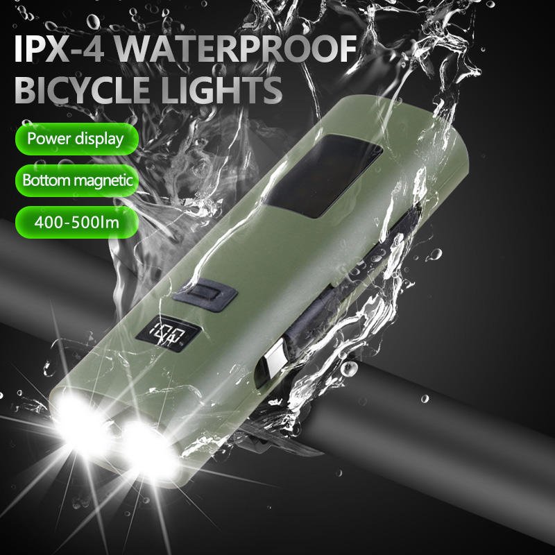 Bike Light USB Rechargeable LED Power Display Bicycle Lamp 6 Modes Flashlight Bicycle Headlight for Cycling Bicycle Light
