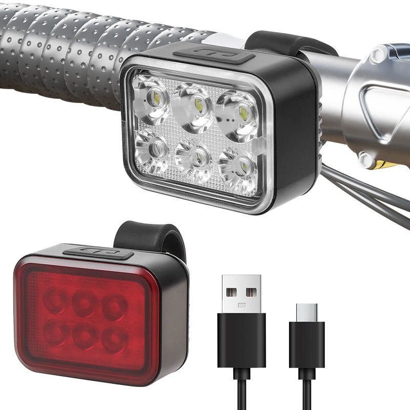 2 Set Mini Bicycle Front Rear Light Set Bike USB Charge Headlight Light Waterproof Taillight Lamp Lantern Bicycle Accessories
