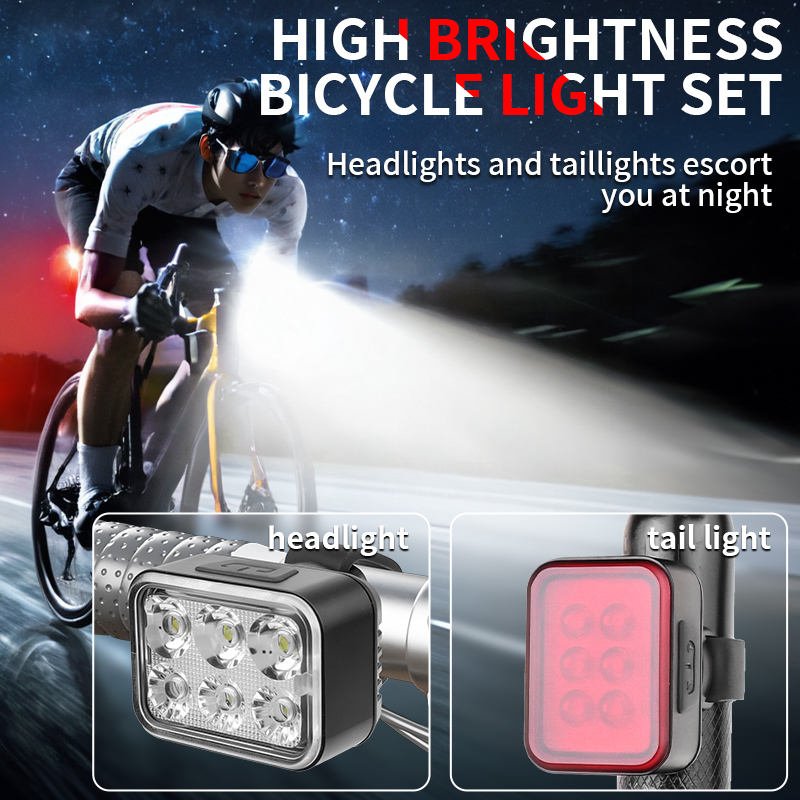 2 Set Mini Bicycle Front Rear Light Set Bike USB Charge Headlight Light Waterproof Taillight Lamp Lantern Bicycle Accessories
