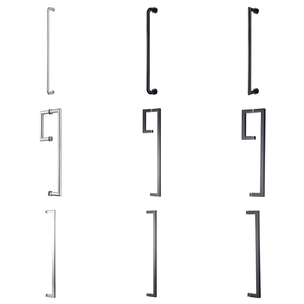 Stainless Steel Combination Shower Door Handle Push Pull Glass Door Handle with Bathroom Towel Bar Grab Bars Product