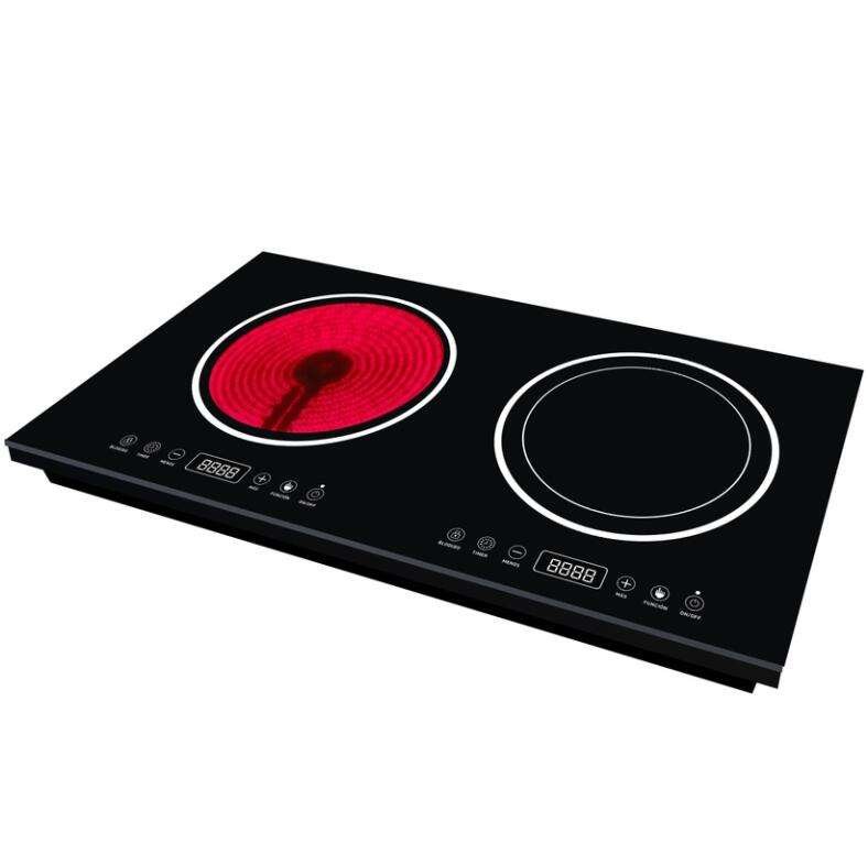 Double Induction Infrared Cooker Mixed Induction Infrared Hob Two Hobs Combined Hybrid Cooker with Good Tech and Materials