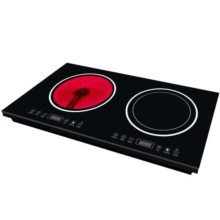 Double Induction Infrared Cooker Mixed Induction Infrared Hob Two Hobs Combined Hybrid Cooker with Good Tech and Materials