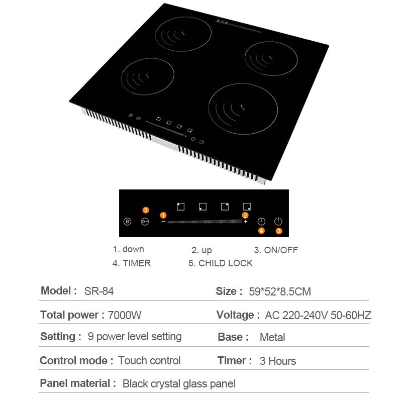 High Tech Four Hobs Induction Cooker Four Heads Induction Cooktop Four Burners Electric Stove Cooker with Wholesale Best Price