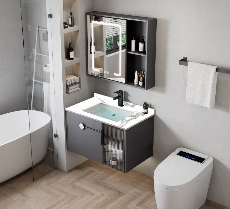 Wholesale Aluminum Bathroom Cabinet Complete Cheap Bathroom Vanity Project Sanitary Furniture