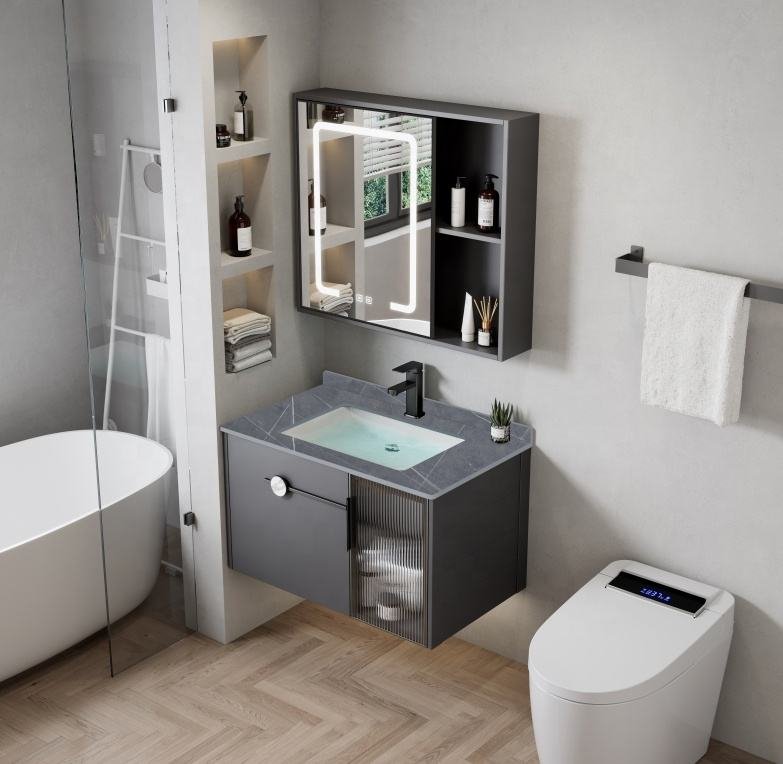 Wholesale Aluminum Bathroom Cabinet Complete Cheap Bathroom Vanity Project Sanitary Furniture