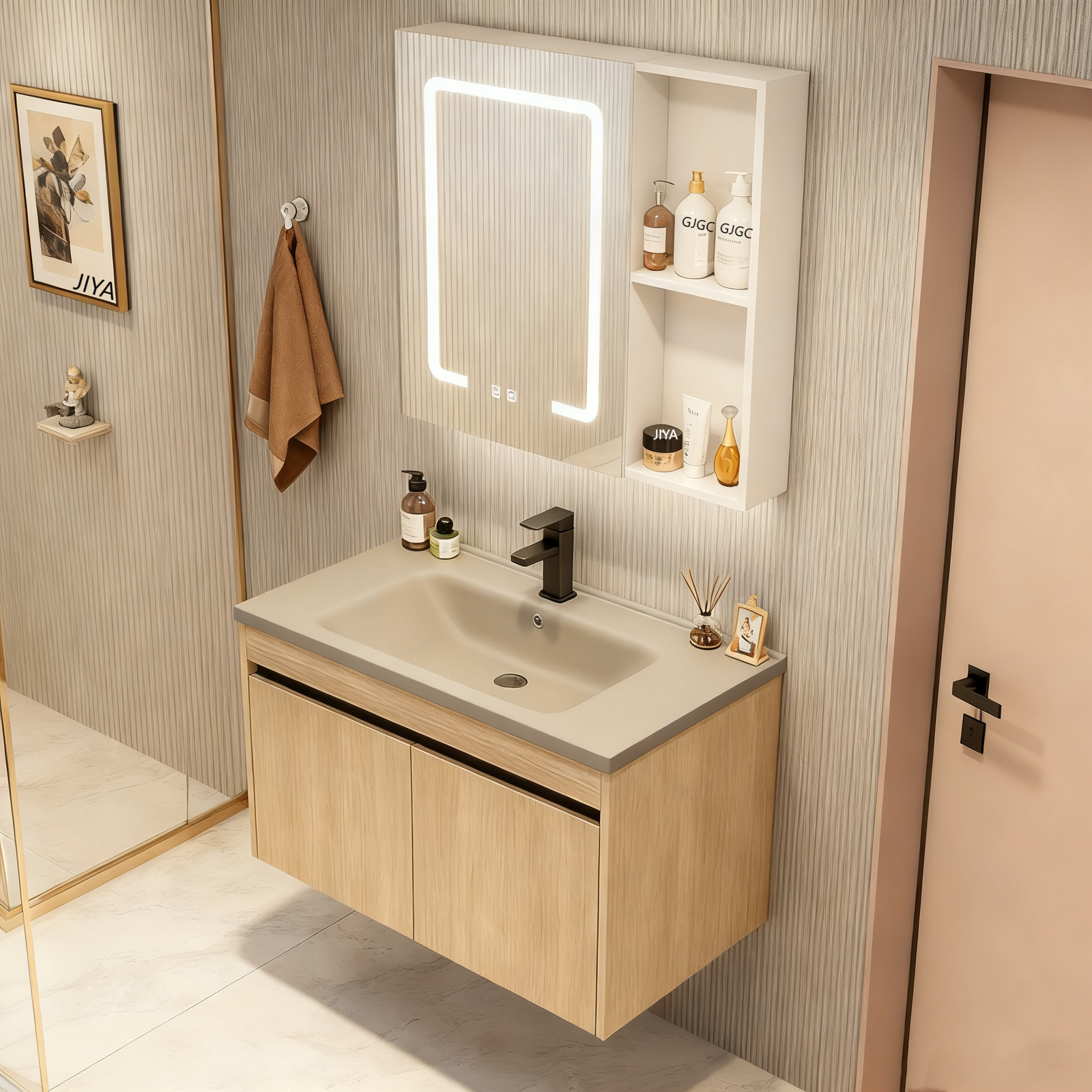 High Grade Wall-mounted Bathroom Furniture Bathroom Vanity with Sink Luxury Bathroom Sink Bathroom
