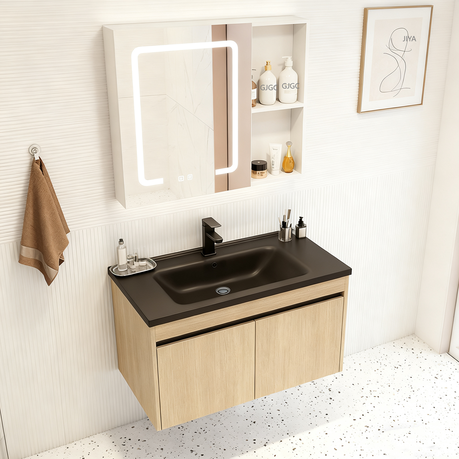 High Grade Wall-mounted Bathroom Furniture Bathroom Vanity with Sink Luxury Bathroom Sink Bathroom