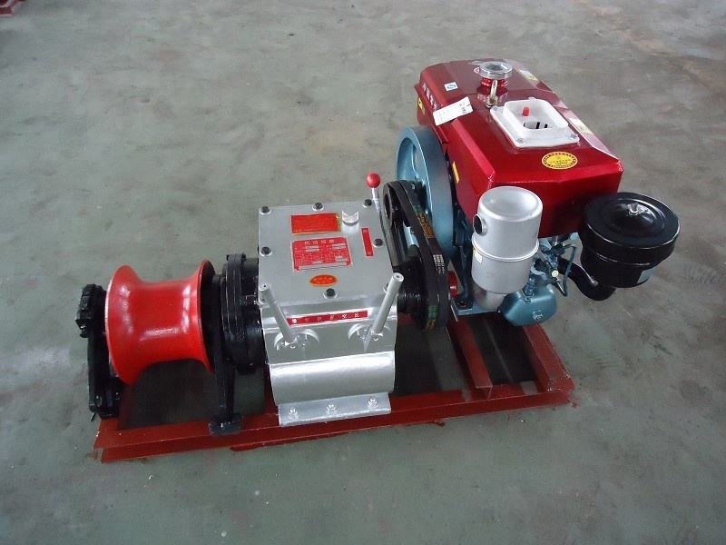 Erecting Overhead High-voltage Transmission Lines and Laying Underground Cables Diesel Powered Winch