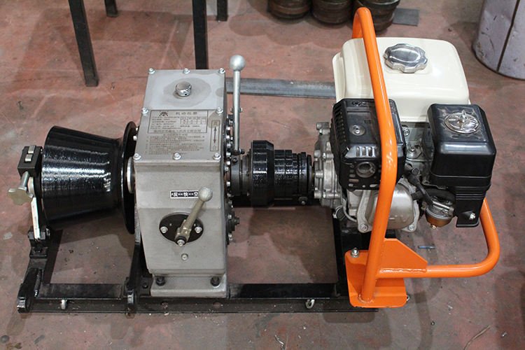 30kN Single Drum Capstan Cable Pulling Winch Gasoline Engine Cable Puller Winch
