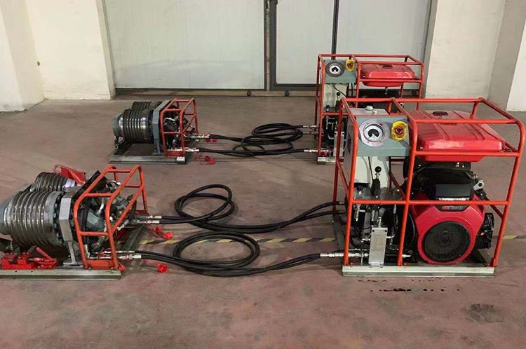 5Ton Gasoline Engine Cable Pulling Machine Double Capstan Hydraulic Pulling Winch
