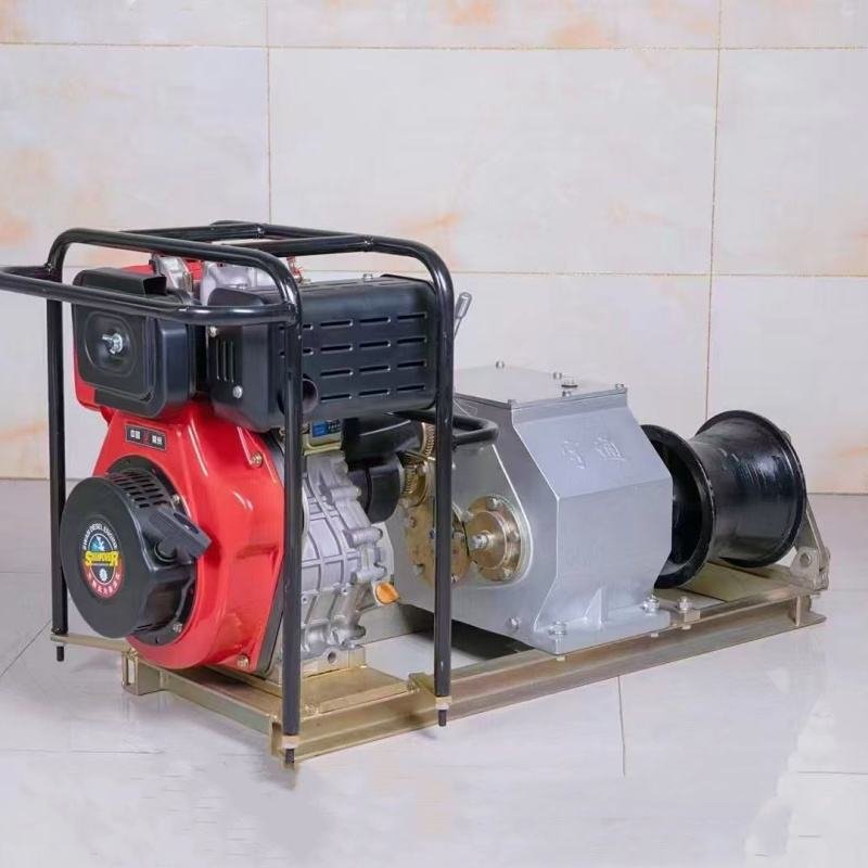 5 Tons Double Capstan Diesel or Gas Power Winch Cable Pulling Winch Machine