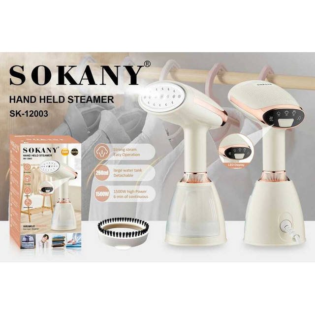 1500W Portable Handheld Garment Steamer Mini Electric Dry Travel Style Detachable Water Tank LED Display for Household Hotel Use