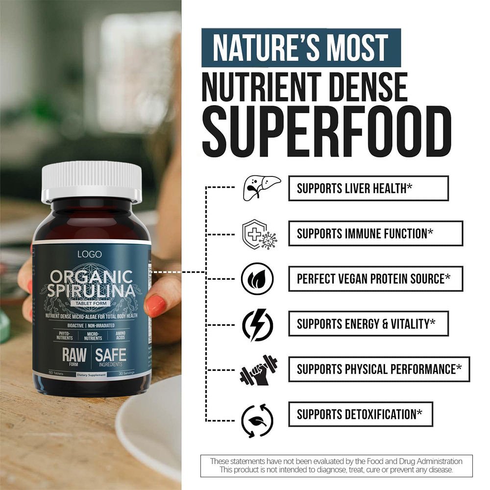 OEM High Quality Spirulina Extract Tablets Herbal Supplements in Tablets Form for Adults