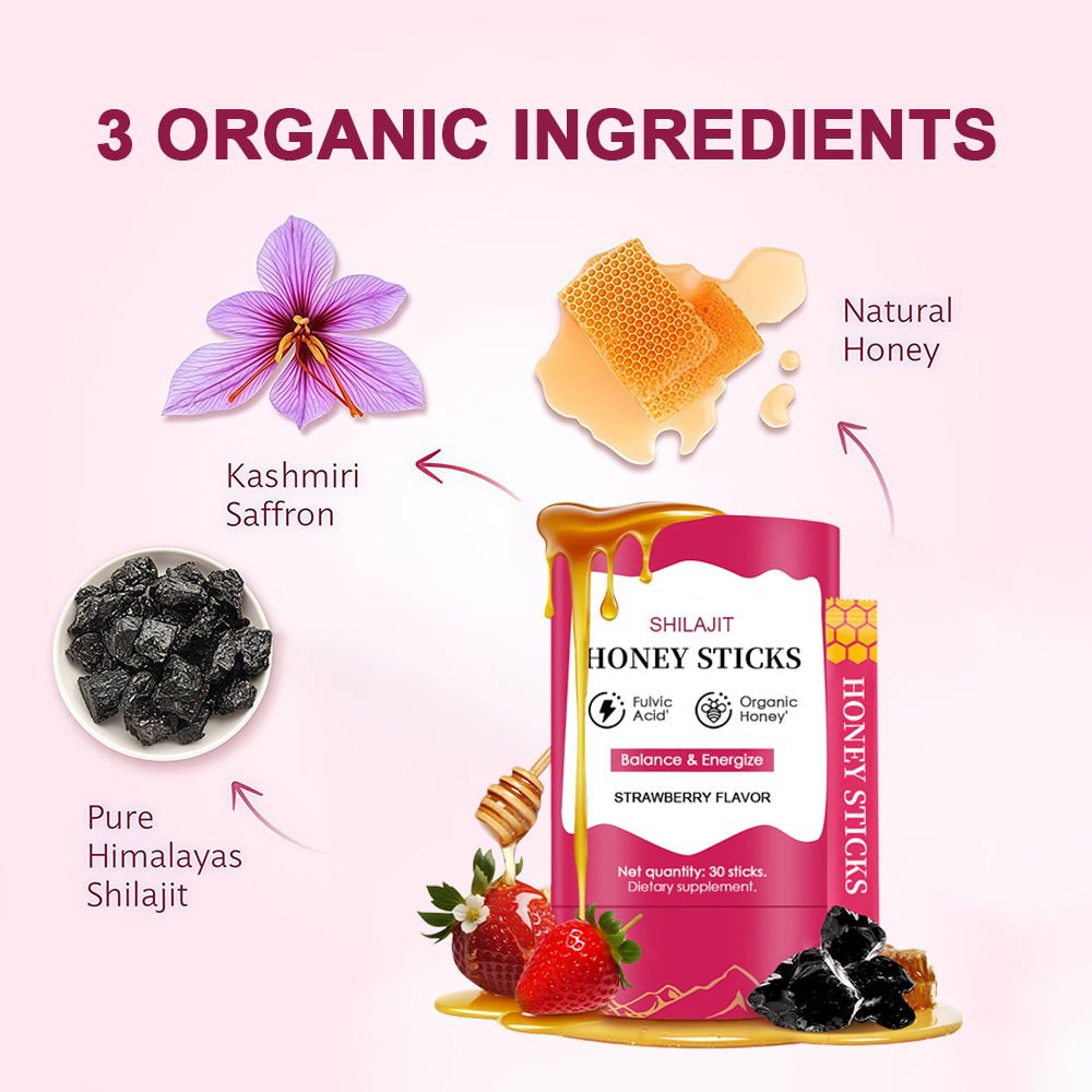 Premium Quality Pure Himalayan Shilajit Honey Oral Liquid Strawberry Flavored Adult Immune Support Muscle Growth Halal Certified