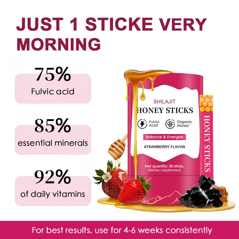 Premium Quality Pure Himalayan Shilajit Honey Oral Liquid Strawberry Flavored Adult Immune Support Muscle Growth Halal Certified