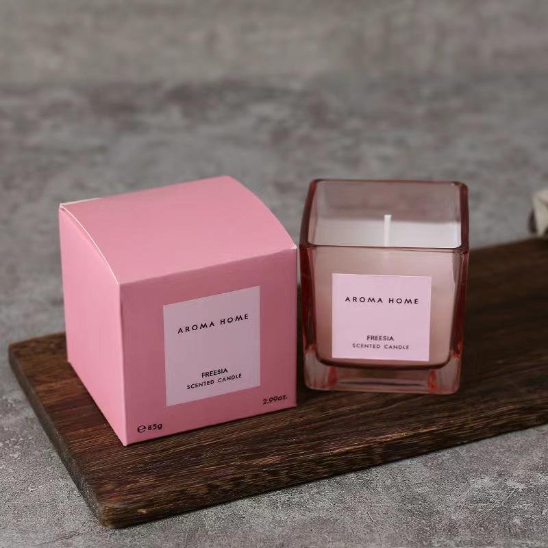 Custom Candle Factory Yoga Meditation Aromatherapy Wedding Gift Candle Luxury Square Glass Jar Soy Wax Scented Candles