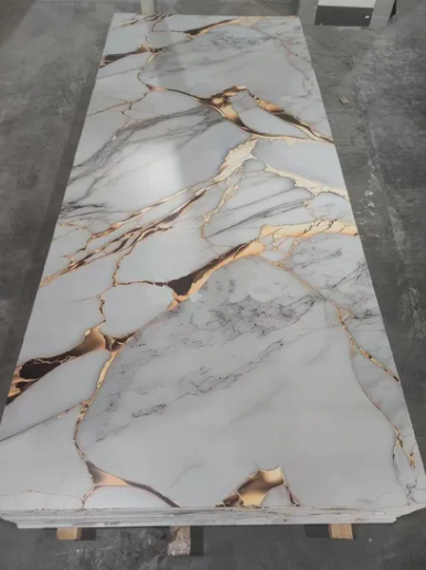 Modern 3D UV Marble PVC Wall Panels for TV Board Waterproof Home Decoration Sheet Cladding Boards