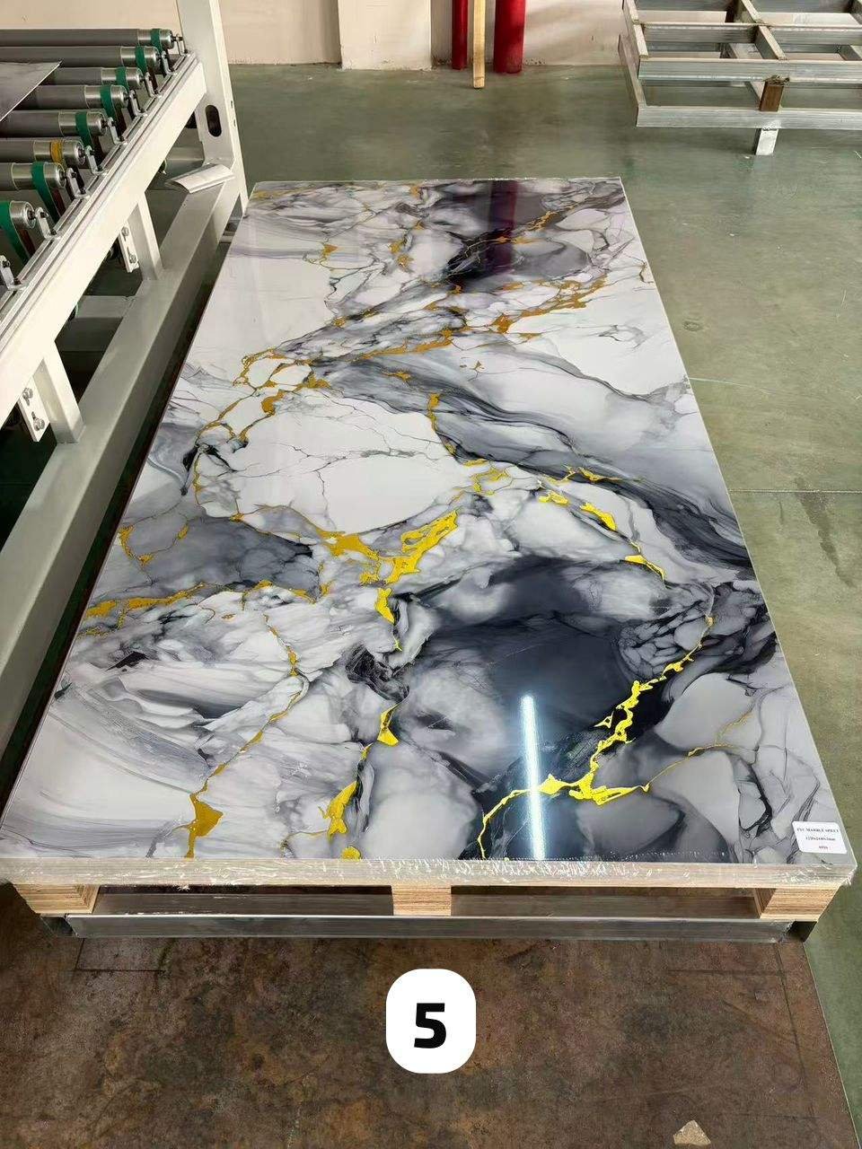 Wall Panel Wave Design Indoor Professional PVC UV Marble Sheet Design Competitive Price Wall Decoration Material