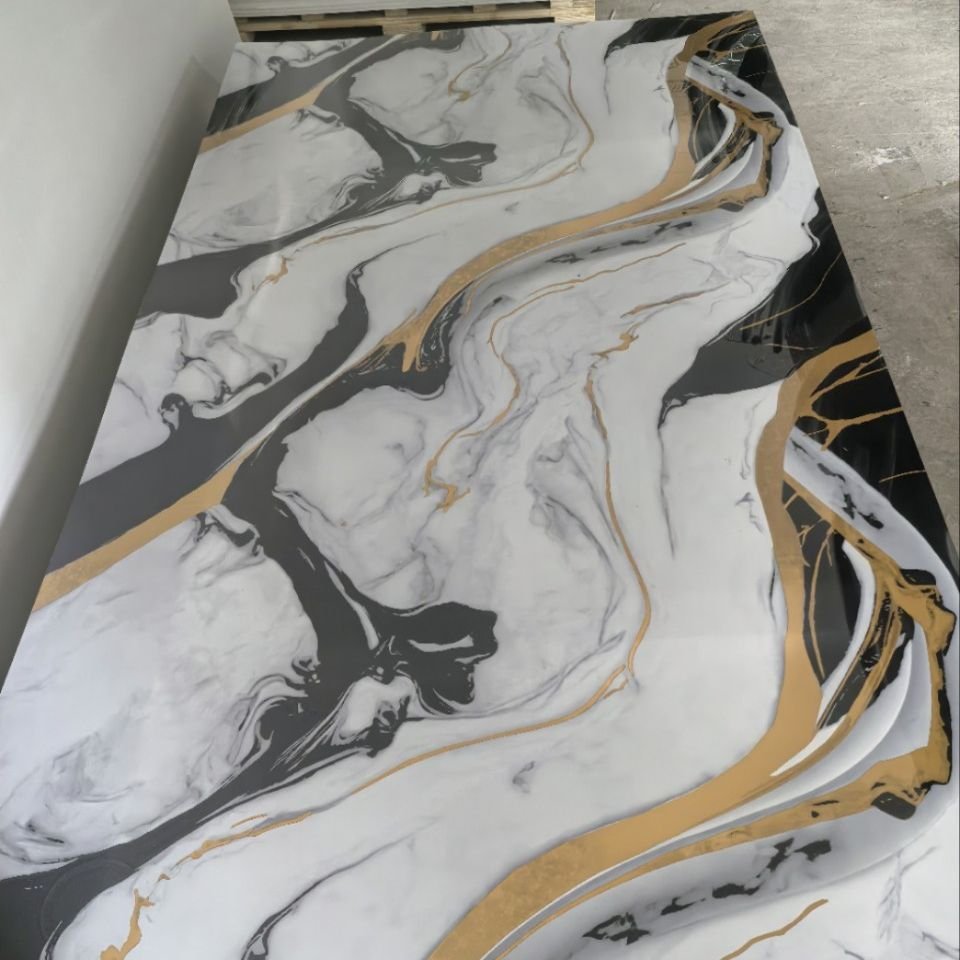 Factory Direct Sale High Strength UV Sheet PVC Marble Wall Panel 3D Printing UV Boards Waterproof Plastic Material