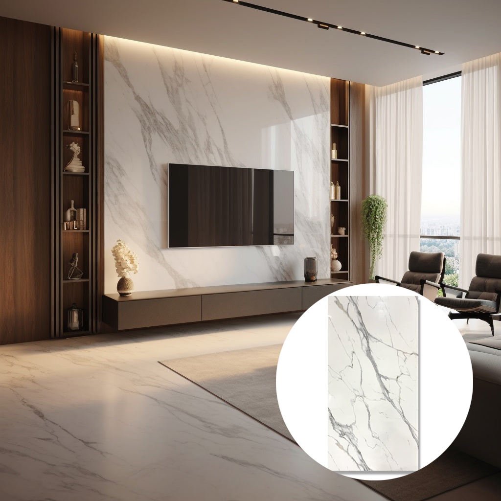 High Quality New Decorative WPC Eco-friendly Modern Marble Alternative UV Sheet Wall Panel 1220*2440 Waterproof Fireproof