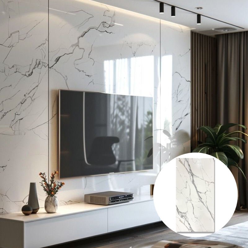High Quality New Decorative WPC Eco-friendly Modern Marble Alternative UV Sheet Wall Panel 1220*2440 Waterproof Fireproof