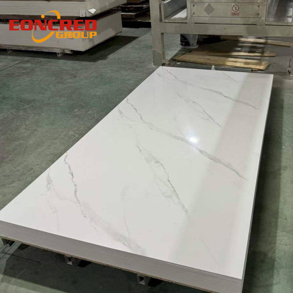 Eco-Friendly Waterproof Fireproof WPC Wall Panel UV Marble Sheet Bedroom Dining Living Room Hotel Apartment Commerce